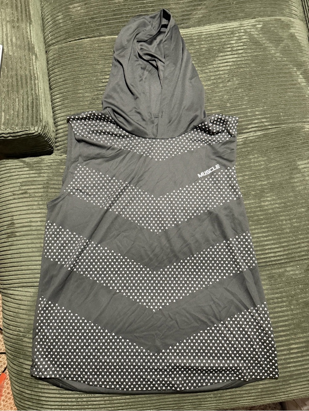 Tech men’s Hooded muscle Tank - Black